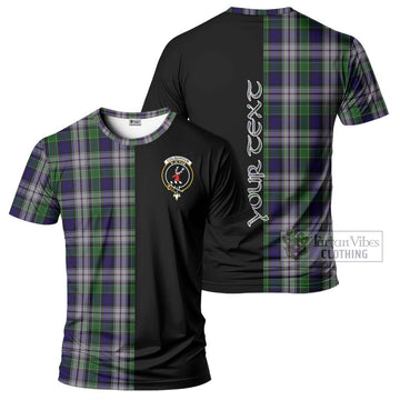 Colquhoun Dress Tartan T-Shirt with Family Crest and Half Of Me Style