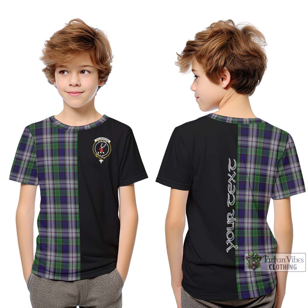 Tartan Vibes Clothing Colquhoun Dress Tartan Kid T-Shirt with Family Crest and Half Of Me Style