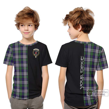 Colquhoun Dress Tartan Kid T-Shirt with Family Crest and Half Of Me Style