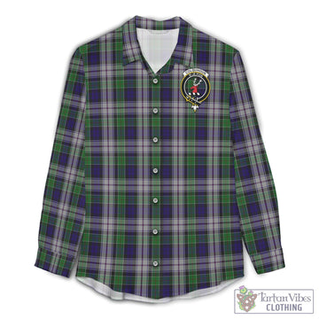 Colquhoun Dress Tartan Women's Casual Shirt with Family Crest