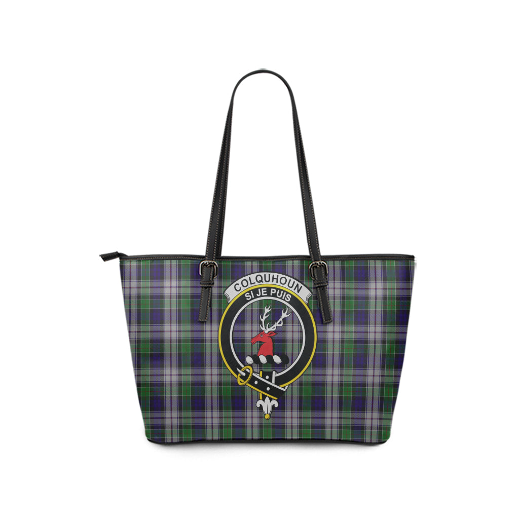 colquhoun-dress-tartan-leather-tote-bag-with-family-crest