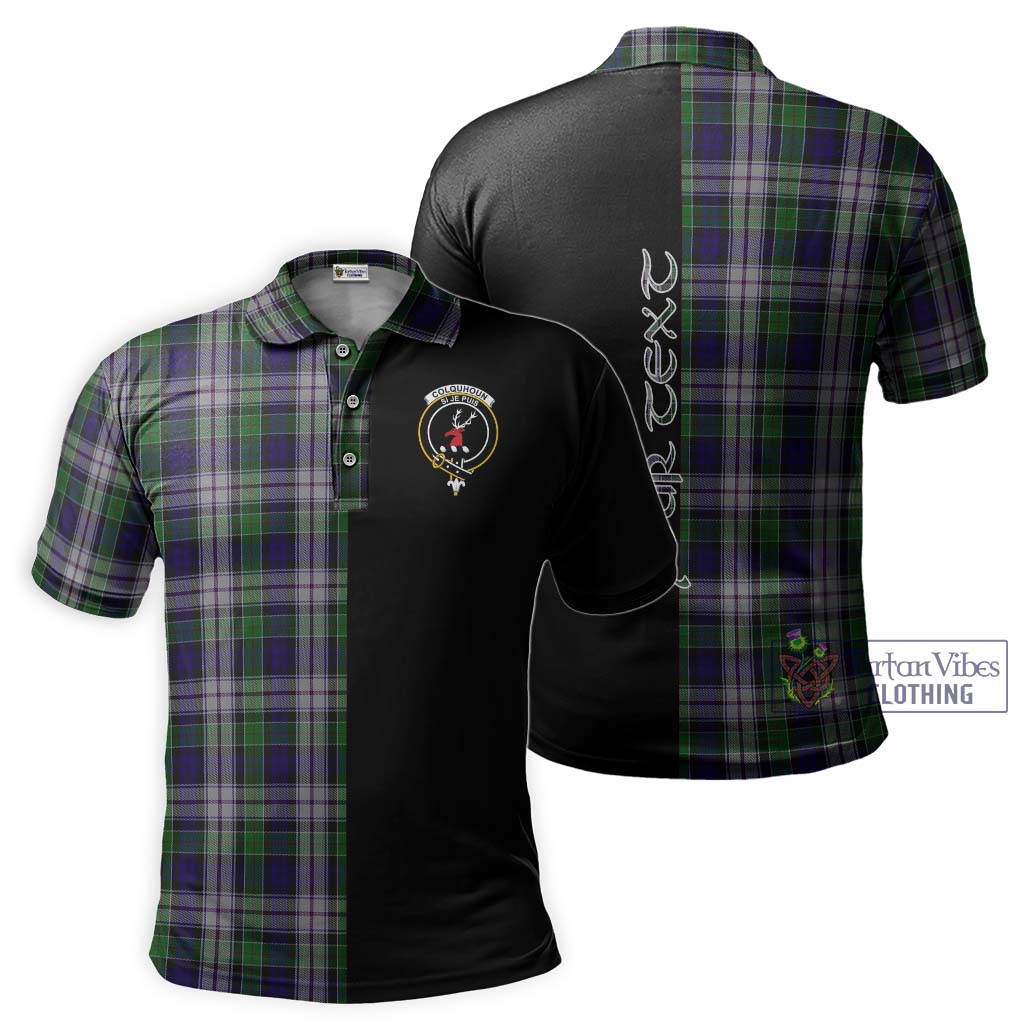 Tartan Vibes Clothing Colquhoun Dress Tartan Polo Shirt with Family Crest and Half Of Me Style