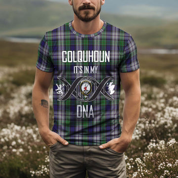Colquhoun Dress Tartan T-Shirt with Family Crest DNA In Me Style