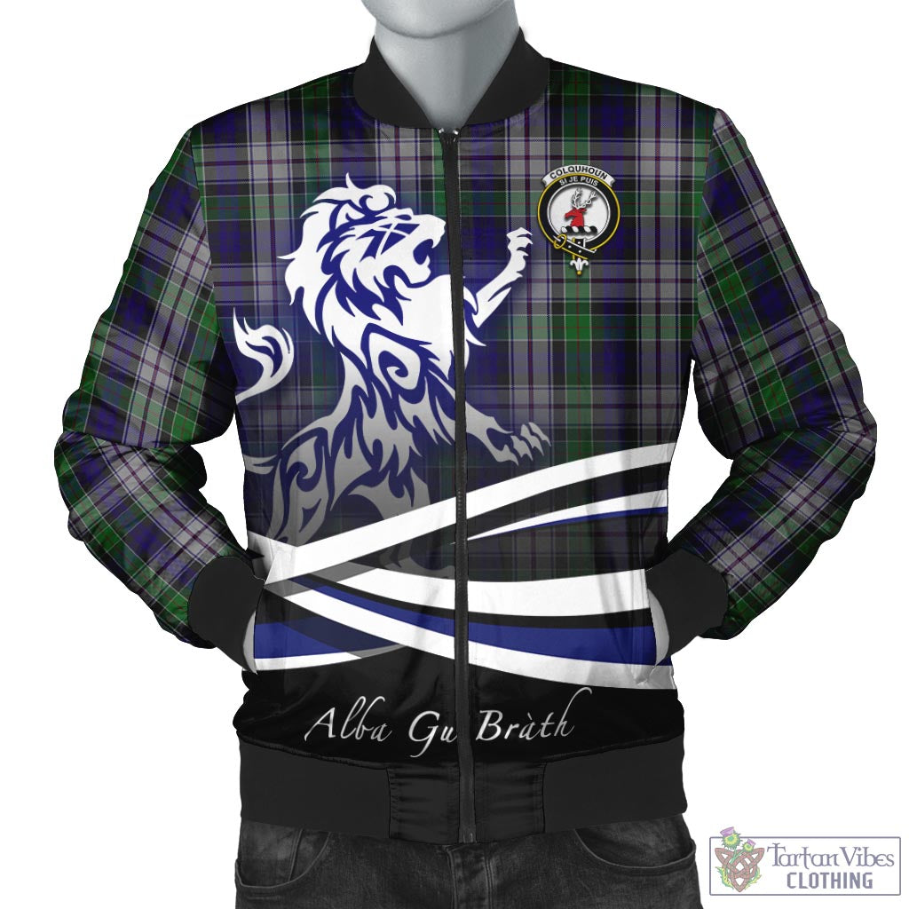 Tartan Vibes Clothing Colquhoun Dress Tartan Bomber Jacket with Alba Gu Brath Regal Lion Emblem