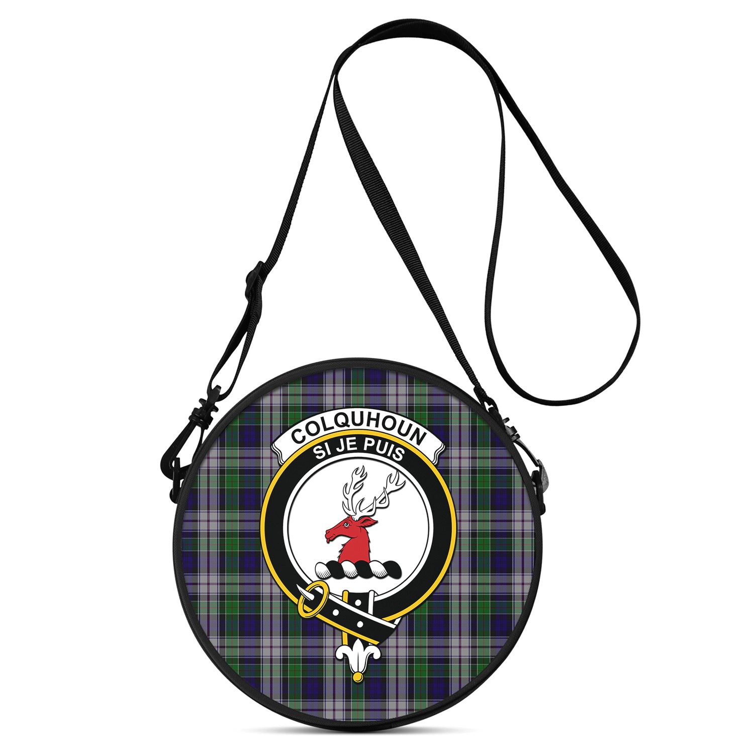 colquhoun-dress-tartan-round-satchel-bags-with-family-crest