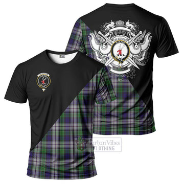 Colquhoun Dress Tartan T-Shirt with Family Crest and Military Logo Style