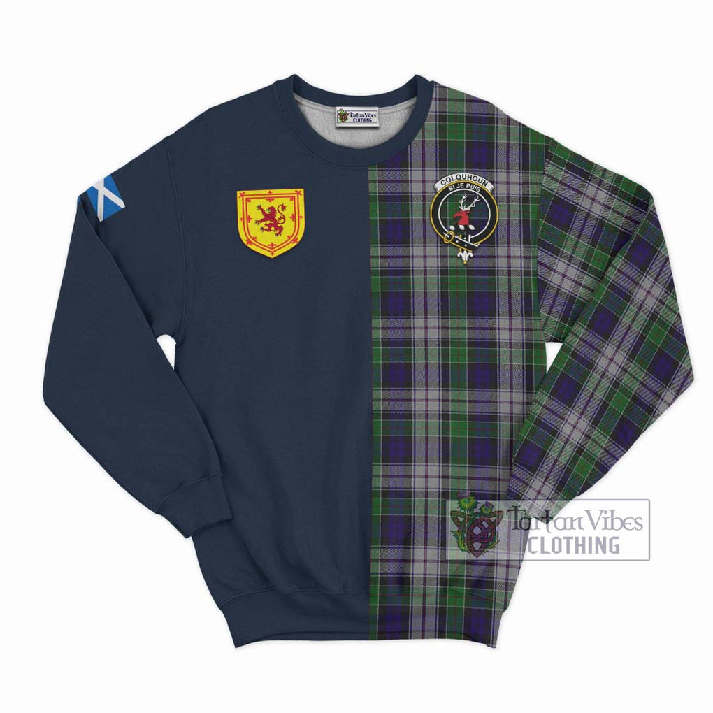 Tartan Vibes Clothing Colquhoun Dress Tartan Sweatshirt with Scottish Lion Royal Arm Half Style