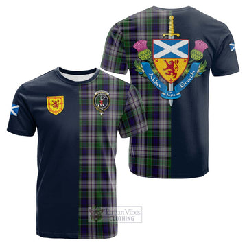 Colquhoun Dress Tartan Cotton T-shirt with Scottish Lion Royal Arm Half Style