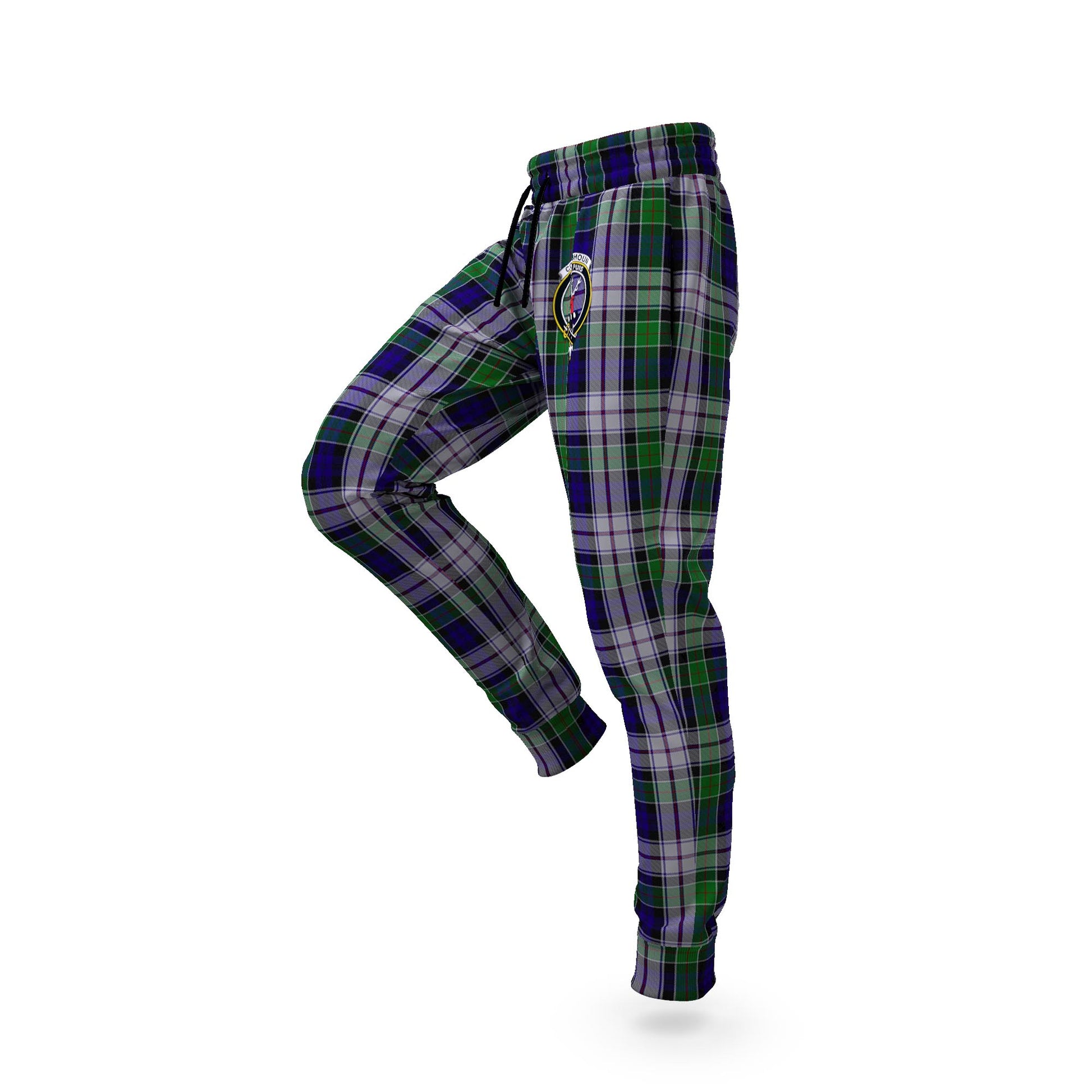 Colquhoun Dress Tartan Joggers Pants with Family Crest S - Tartan Vibes Clothing