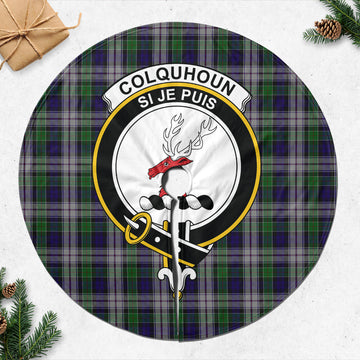 Colquhoun Dress Tartan Christmas Tree Skirt with Family Crest