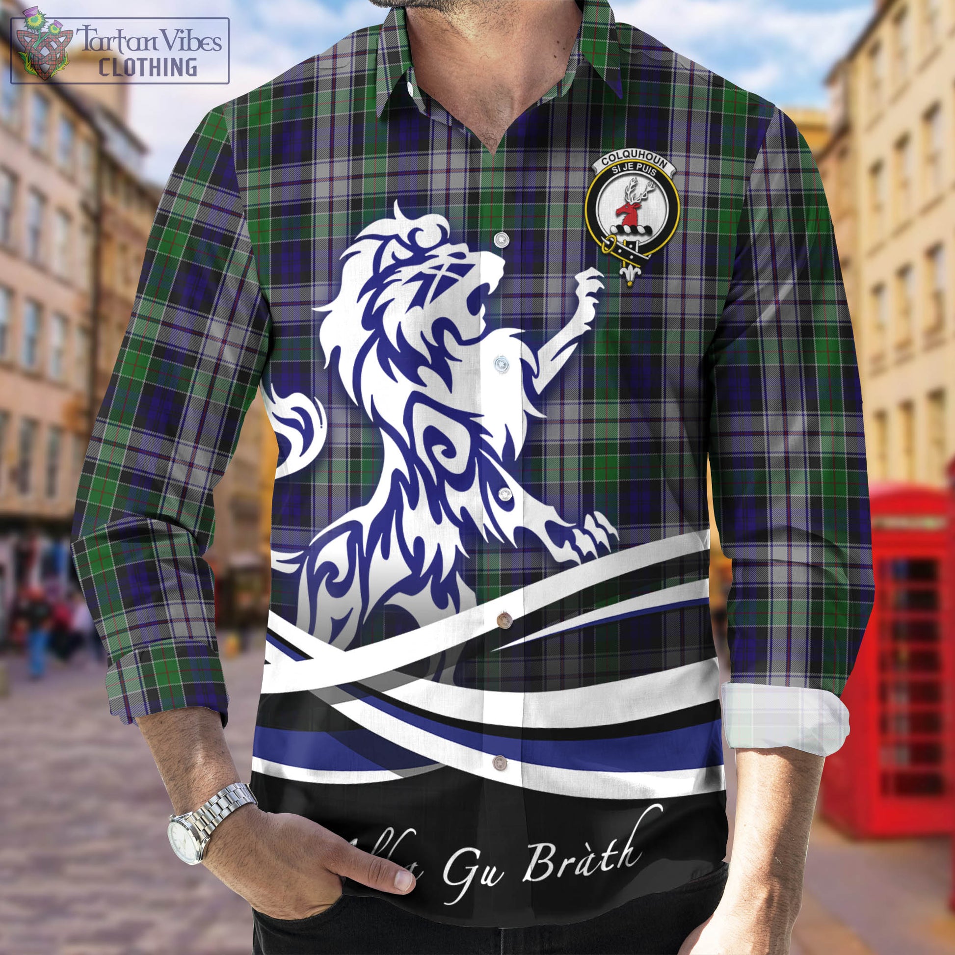 colquhoun-dress-tartan-long-sleeve-button-up-shirt-with-alba-gu-brath-regal-lion-emblem