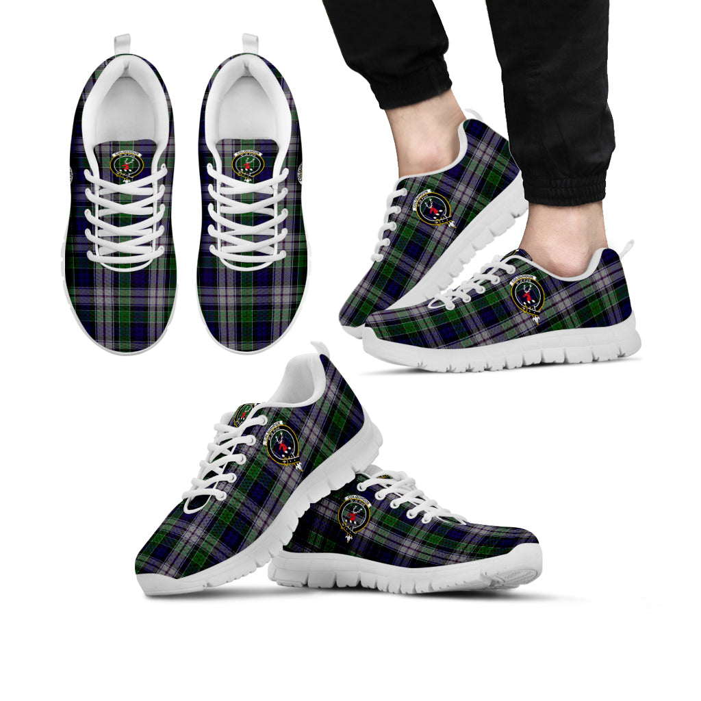 Colquhoun Dress Tartan Sneakers with Family Crest Kid's Sneakers - Tartan Vibes Clothing