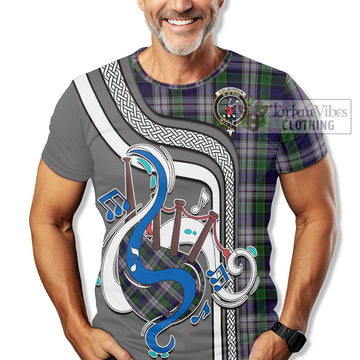 Colquhoun Dress Tartan T-Shirt with Epic Bagpipe Style