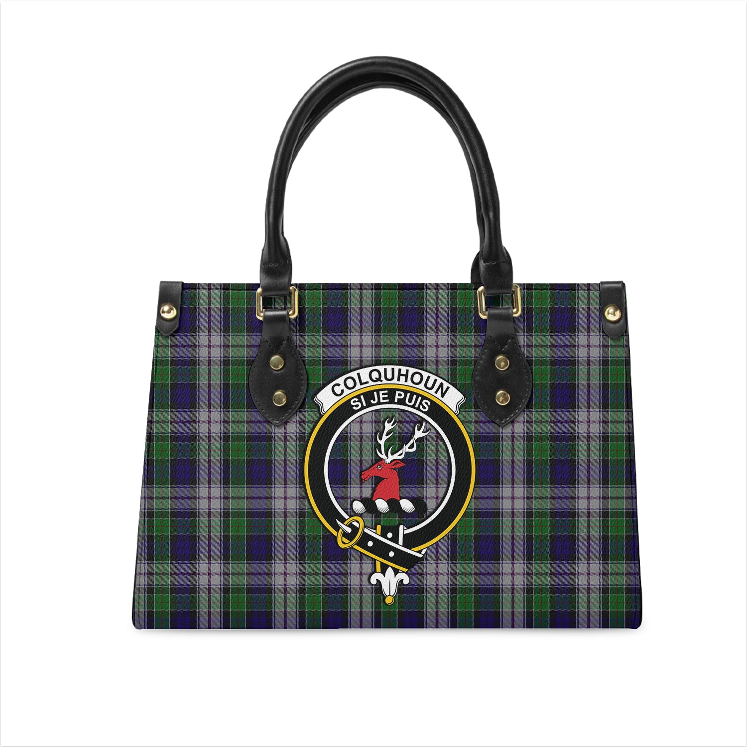 colquhoun-dress-tartan-leather-bag-with-family-crest