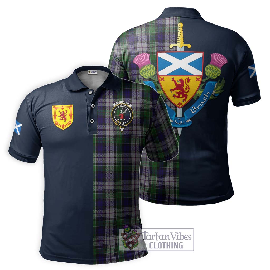 Tartan Vibes Clothing Colquhoun Dress Tartan Polo Shirt with Scottish Lion Royal Arm Half Style