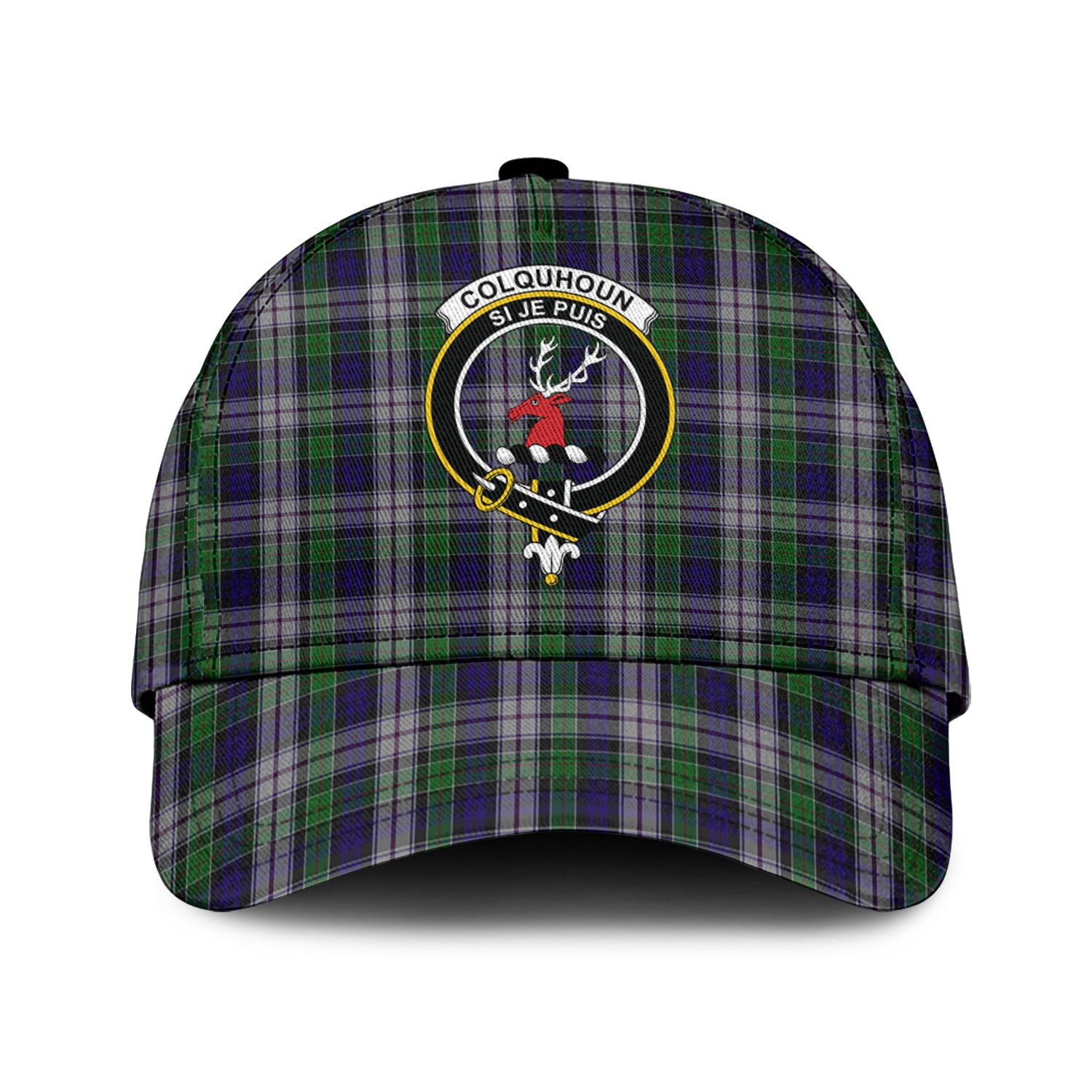 Colquhoun Dress Tartan Classic Cap with Family Crest Classic Cap Universal Fit - Tartan Vibes Clothing