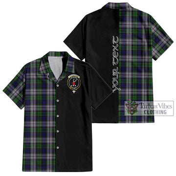 Colquhoun Dress Tartan Short Sleeve Button Shirt with Family Crest and Half Of Me Style