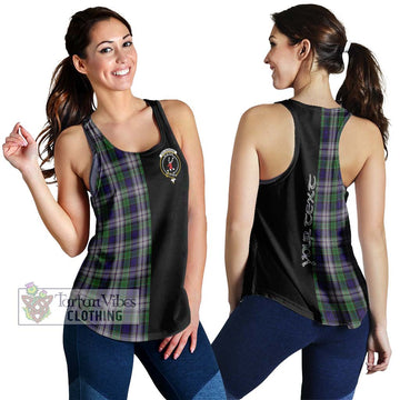 Colquhoun Dress Tartan Women's Racerback Tanks with Family Crest and Half Of Me Style