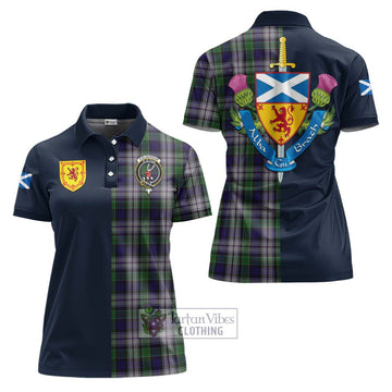 Colquhoun Dress Tartan Women's Polo Shirt with Scottish Lion Royal Arm Half Style