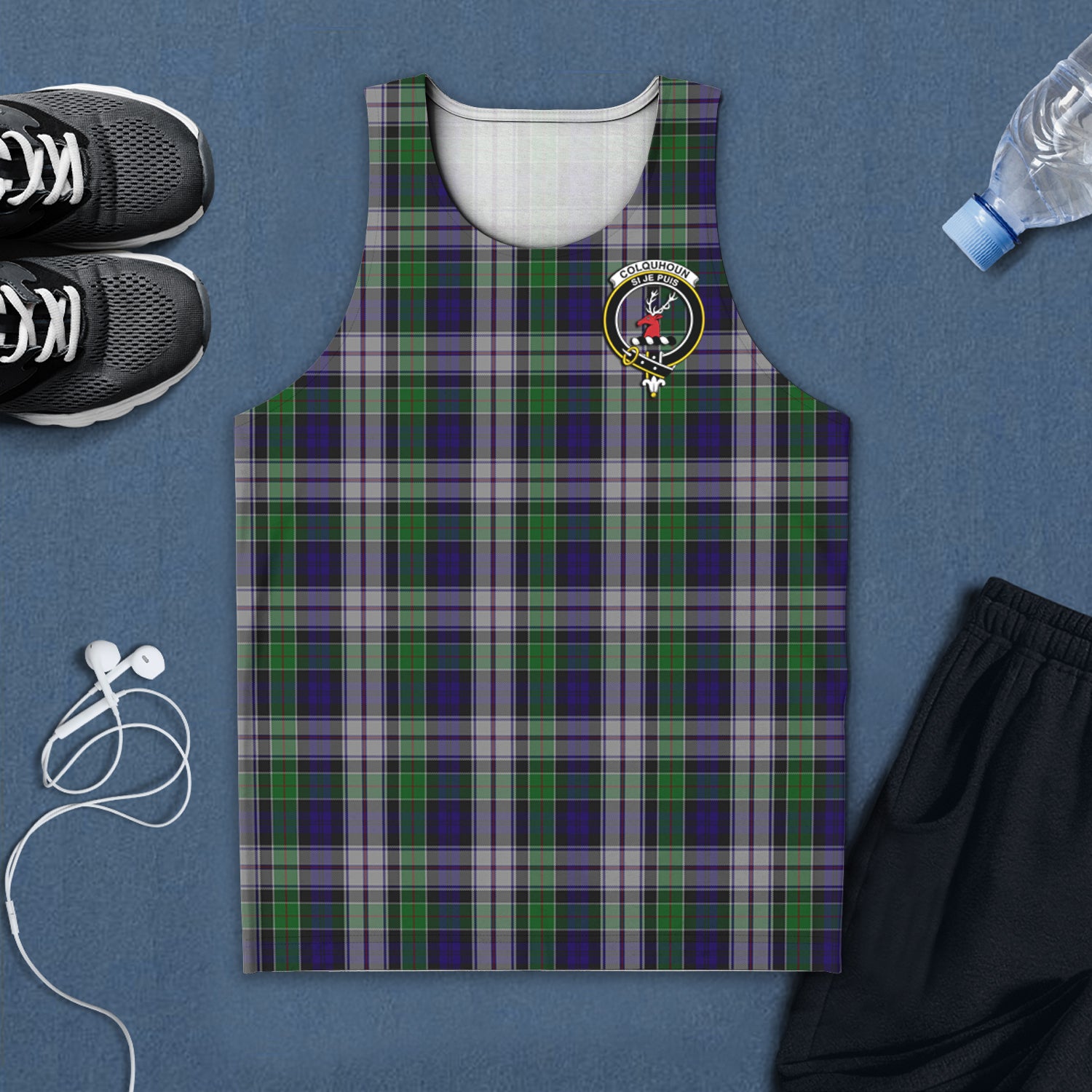 colquhoun-dress-tartan-mens-tank-top-with-family-crest