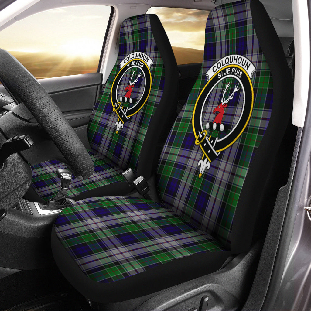 Colquhoun Dress Tartan Car Seat Cover with Family Crest One Size - Tartanvibesclothing