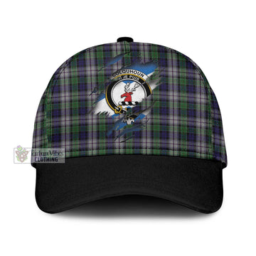 Colquhoun Dress Tartan Classic Cap with Family Crest In Me Style