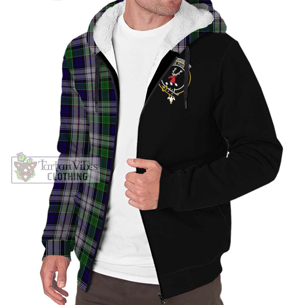 Tartan Vibes Clothing Colquhoun Dress Tartan Sherpa Hoodie with Family Crest and Half Of Me Style