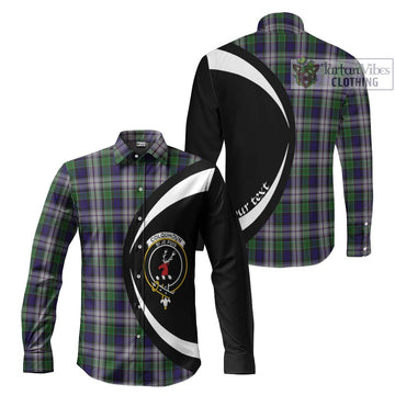 Colquhoun Dress Tartan Long Sleeve Button Up with Family Crest Circle Style