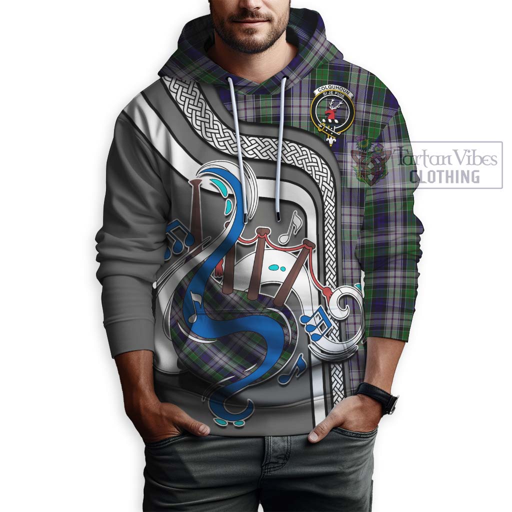 Tartan Vibes Clothing Colquhoun Dress Tartan Hoodie with Epic Bagpipe Style