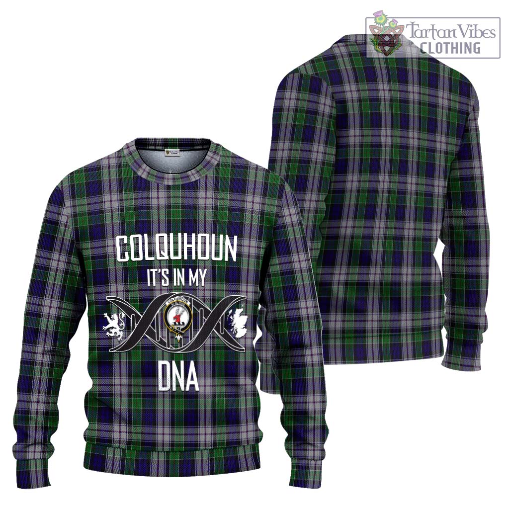 Tartan Vibes Clothing Colquhoun Dress Tartan Knitted Sweater with Family Crest DNA In Me Style