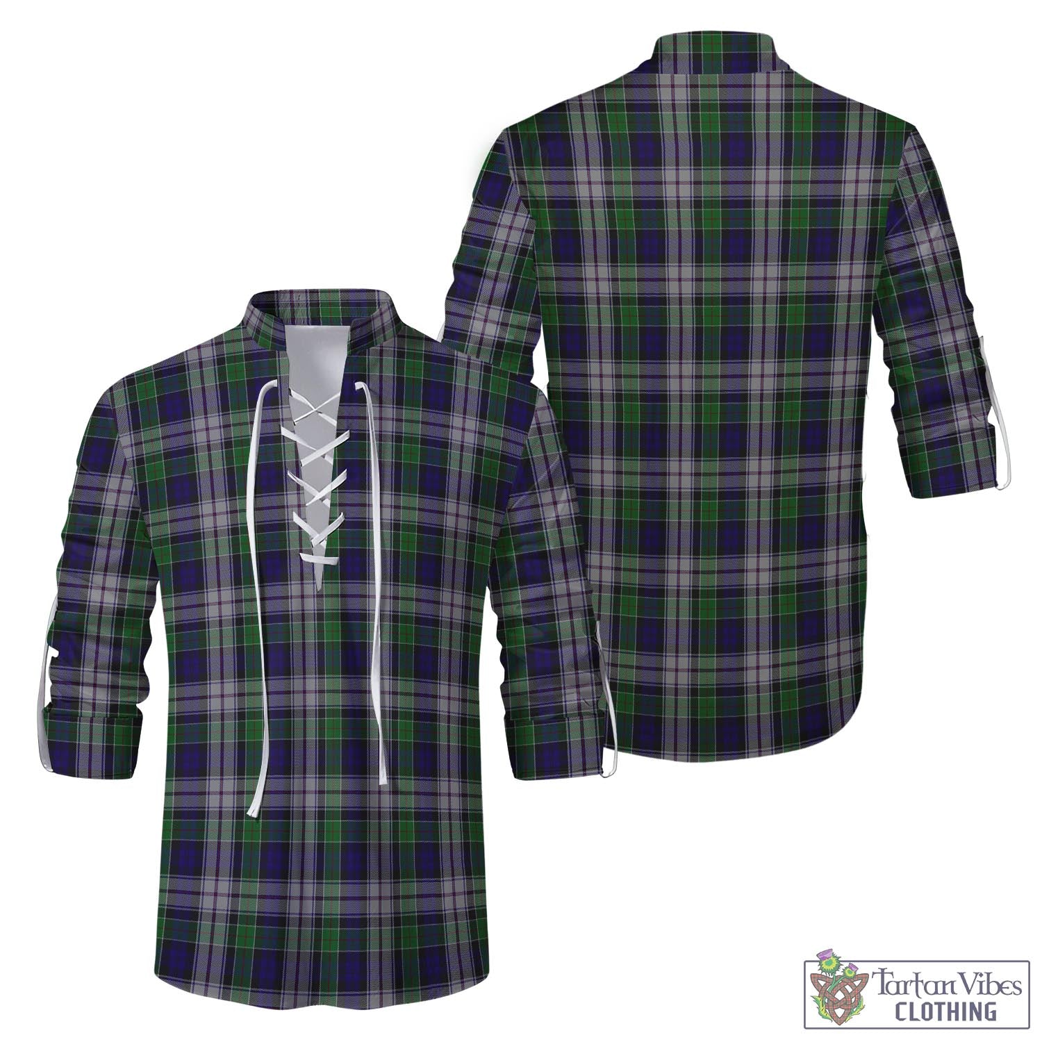 Tartan Vibes Clothing Colquhoun Dress Tartan Men's Scottish Traditional Jacobite Ghillie Kilt Shirt