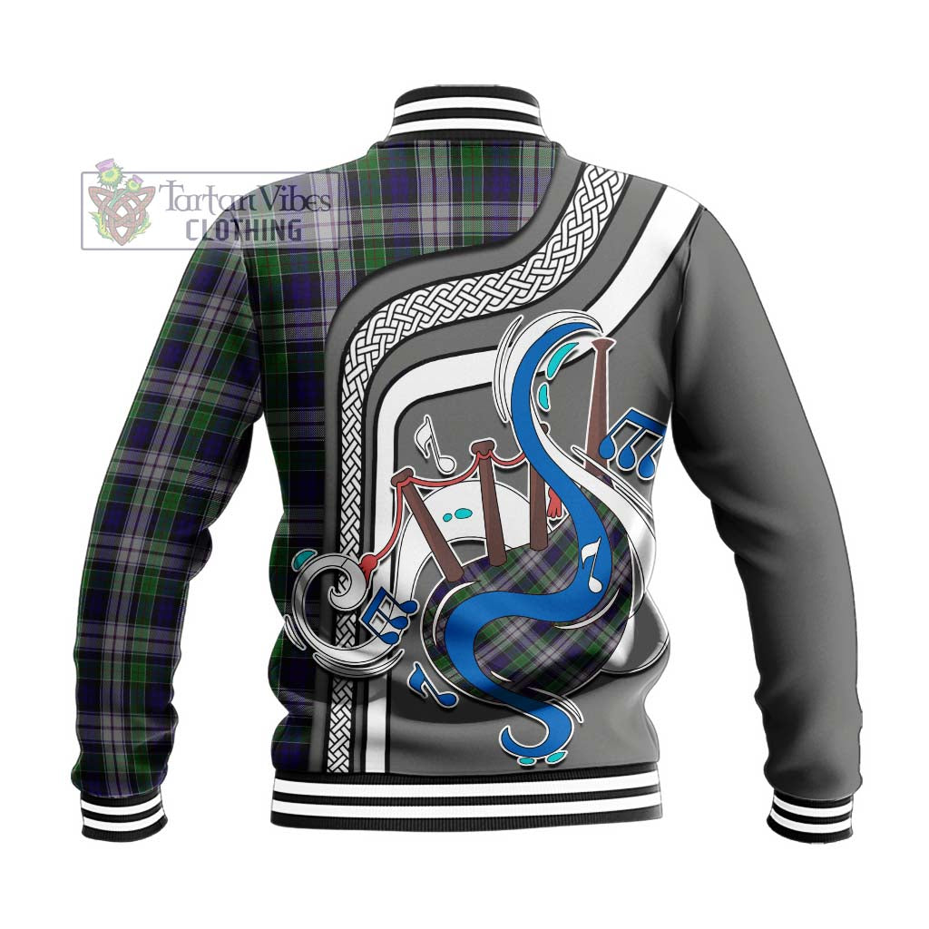 Tartan Vibes Clothing Colquhoun Dress Tartan Baseball Jacket with Epic Bagpipe Style