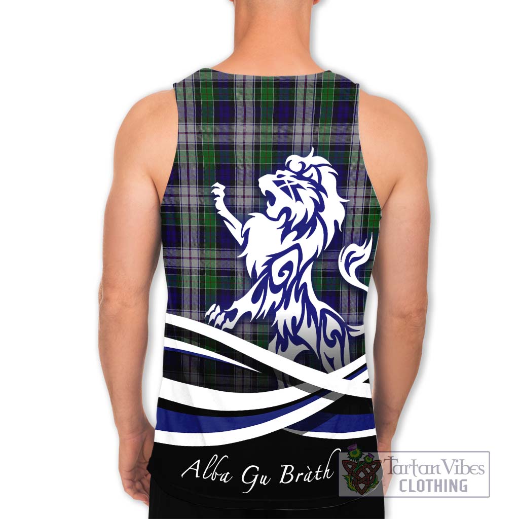 Tartan Vibes Clothing Colquhoun Dress Tartan Men's Tank Top with Alba Gu Brath Regal Lion Emblem