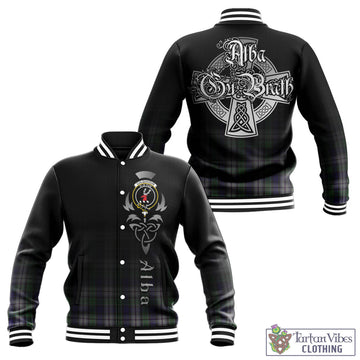 Colquhoun Dress Tartan Baseball Jacket Featuring Alba Gu Brath Family Crest Celtic Inspired