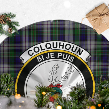 Colquhoun Dress Tartan Christmas Tree Skirt with Family Crest