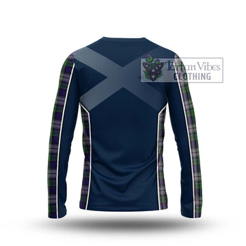 Colquhoun Dress Tartan Long Sleeve T-Shirt with Family Crest and Lion Rampant Vibes Sport Style