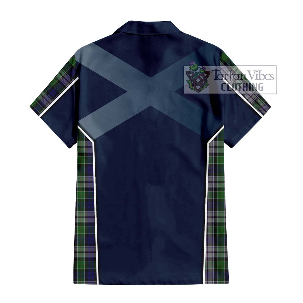 Tartan Vibes Clothing Colquhoun Dress Tartan Short Sleeve Button Shirt with Family Crest and Lion Rampant Vibes Sport Style