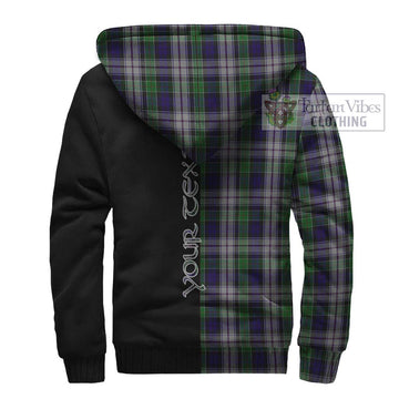 Colquhoun Dress Tartan Sherpa Hoodie with Family Crest and Half Of Me Style