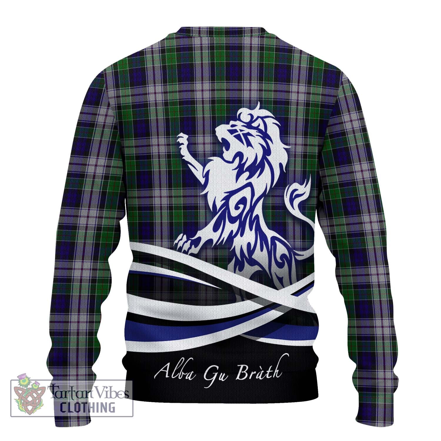 Tartan Vibes Clothing Colquhoun Dress Tartan Knitted Sweater with Alba Gu Brath Regal Lion Emblem