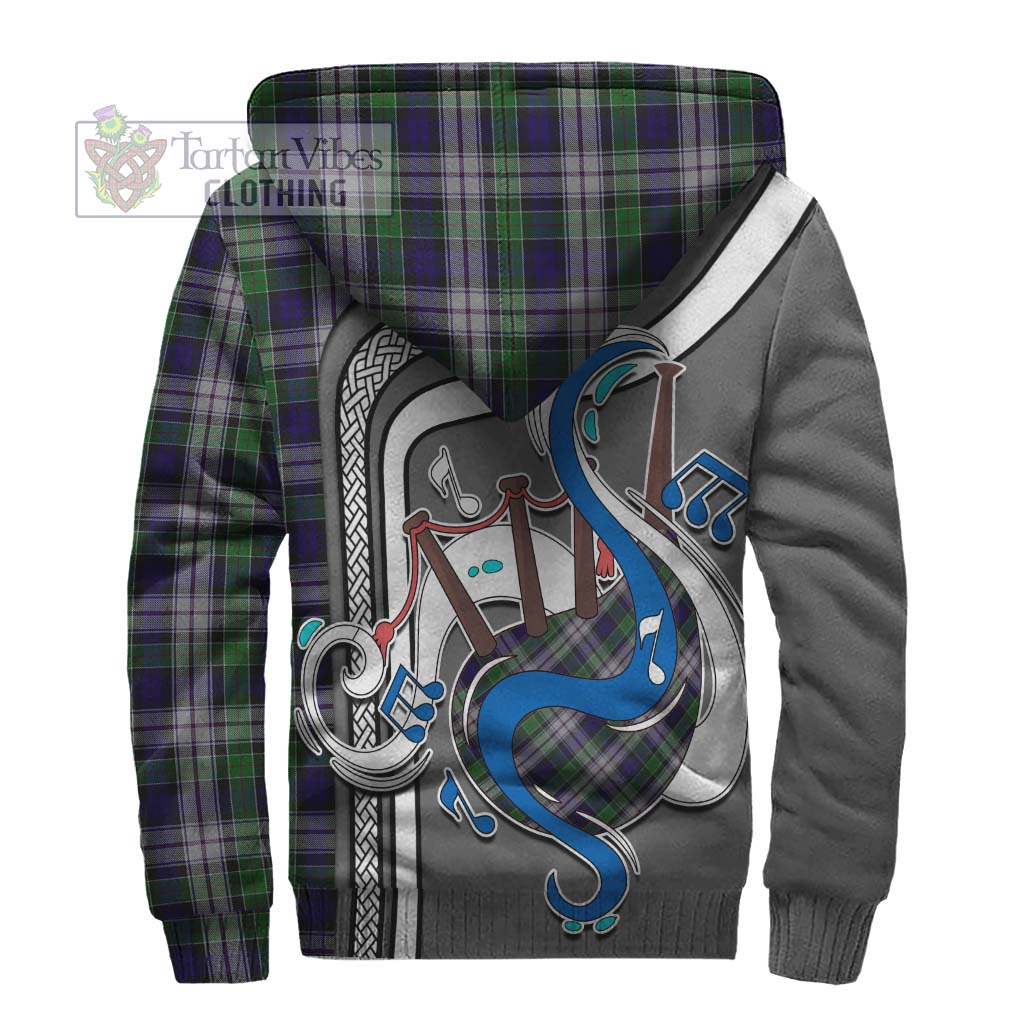 Tartan Vibes Clothing Colquhoun Dress Tartan Sherpa Hoodie with Epic Bagpipe Style