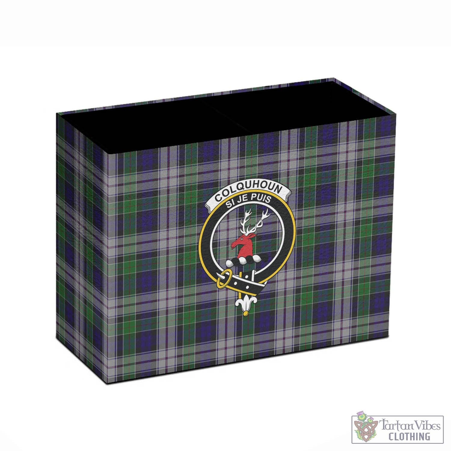 Tartan Vibes Clothing Colquhoun Dress Tartan Pen Holder with Family Crest