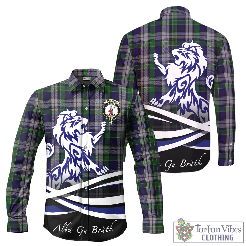 colquhoun-dress-tartan-long-sleeve-button-up-shirt-with-alba-gu-brath-regal-lion-emblem