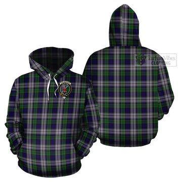 Colquhoun Dress Tartan Cotton Hoodie with Family Crest