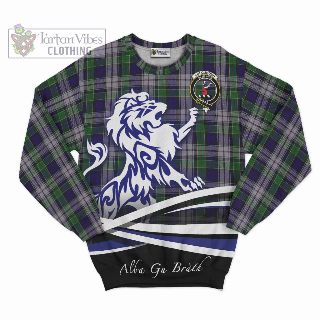 Tartan Vibes Clothing Colquhoun Dress Tartan Sweatshirt with Alba Gu Brath Regal Lion Emblem