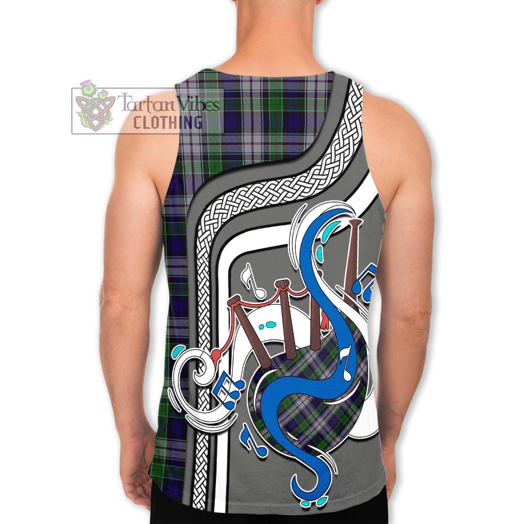 Tartan Vibes Clothing Colquhoun Dress Tartan Men's Tank Top with Epic Bagpipe Style