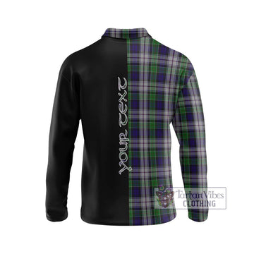 Colquhoun Dress Tartan Long Sleeve Polo Shirt with Family Crest and Half Of Me Style