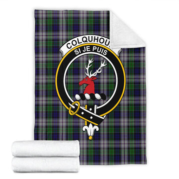 Colquhoun Dress Tartan Blanket with Family Crest