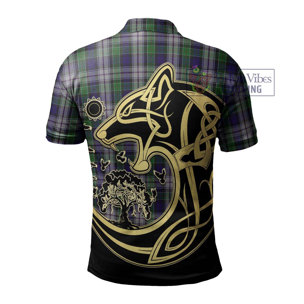 Tartan Vibes Clothing Colquhoun Dress Tartan Polo Shirt with Family Crest Celtic Wolf Style