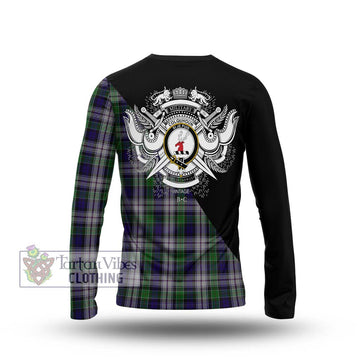 Colquhoun Dress Tartan Long Sleeve T-Shirt with Family Crest and Military Logo Style