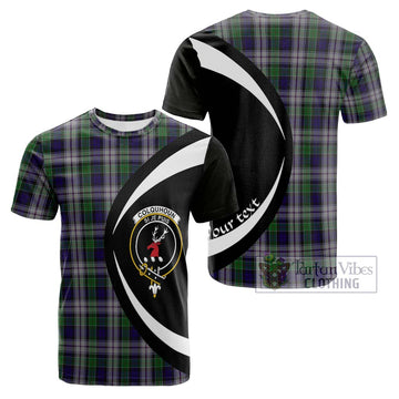 Colquhoun Dress Tartan Cotton T-shirt with Family Crest Circle Style